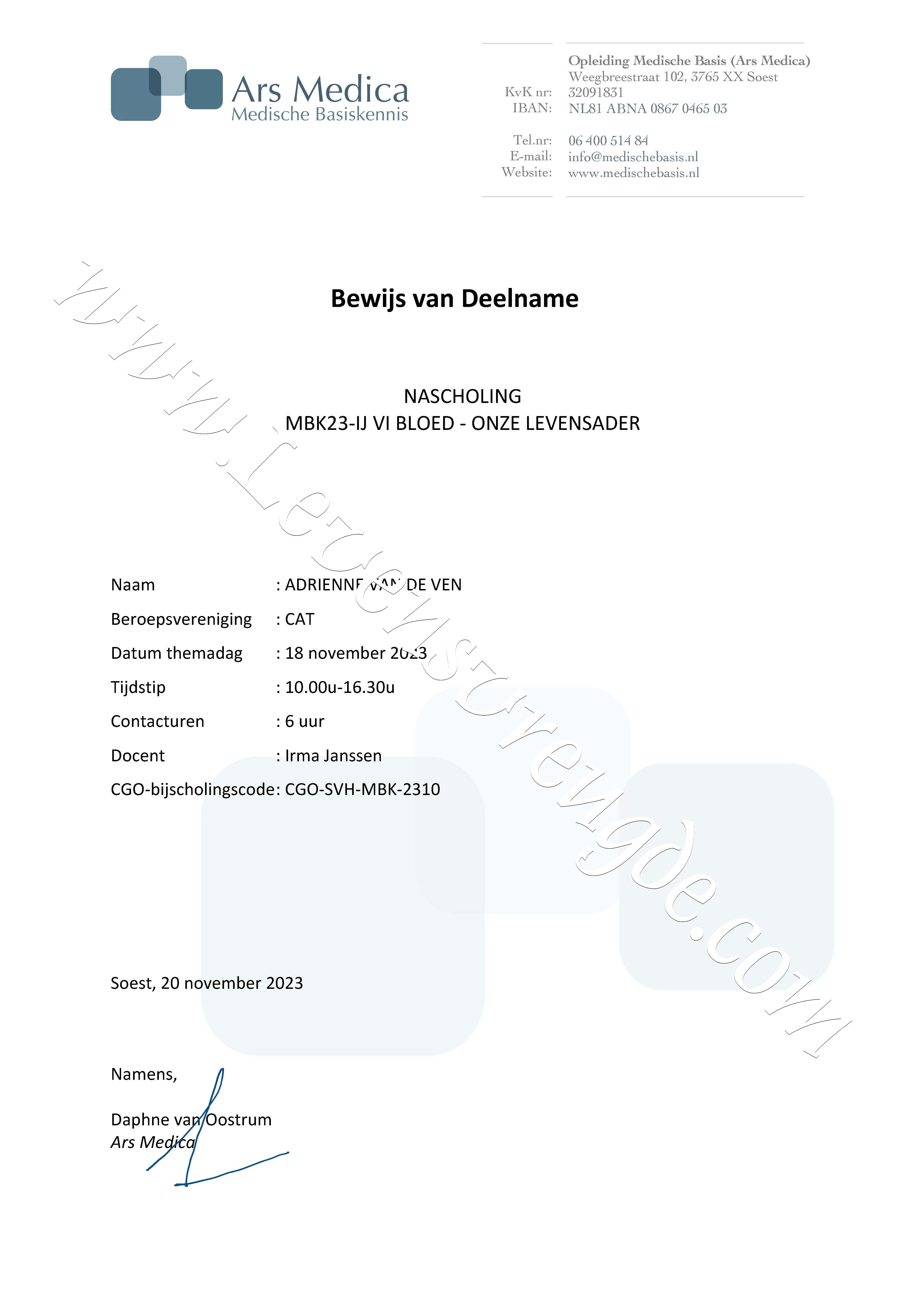 Nascholing - Bloed onze levensader